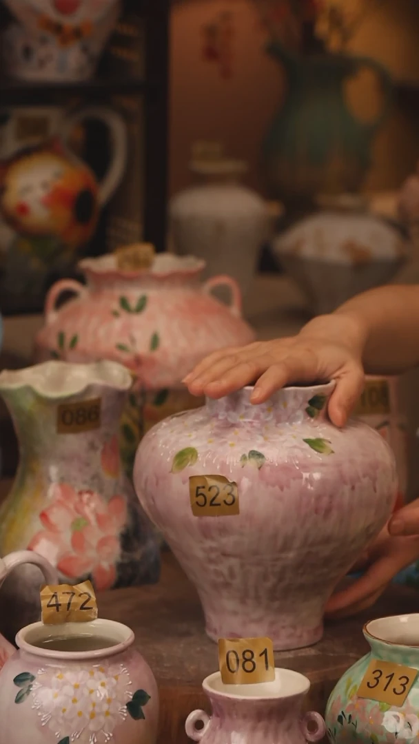 陶瓷523景德镇设计师手作花器摆件侘寂风