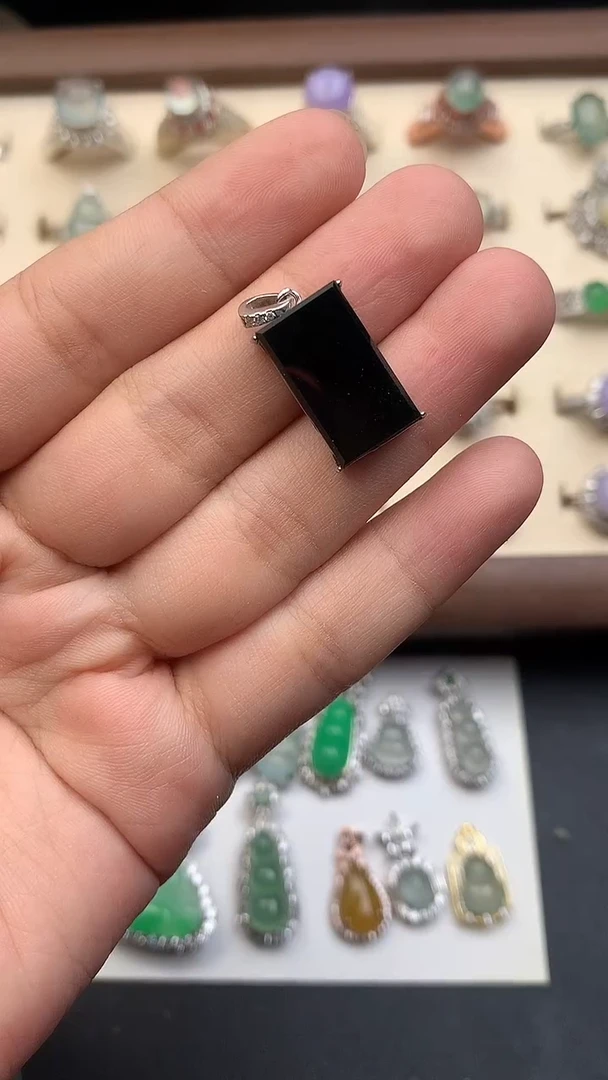 银S925镶嵌定制翡翠252626