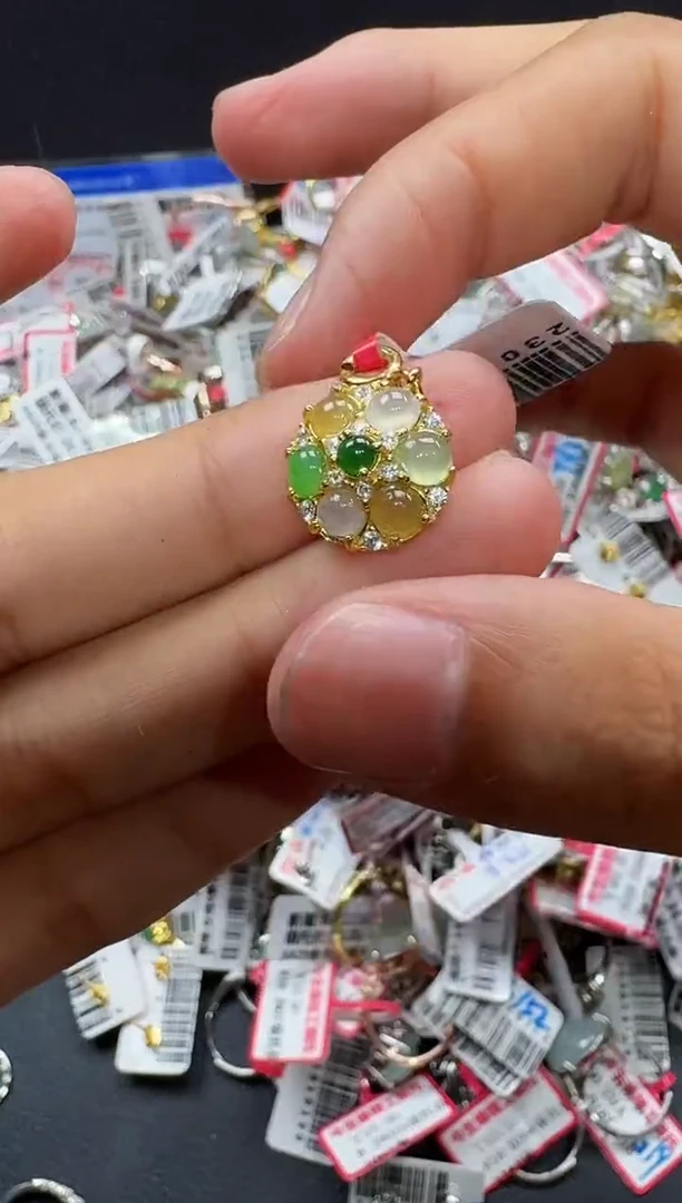 翡翠戒指银S925镶嵌戒指209