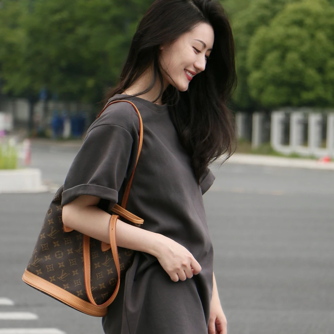 95新 LouisVuitton/路易威登 路易威登 LV中古小水桶/植鞣革换新