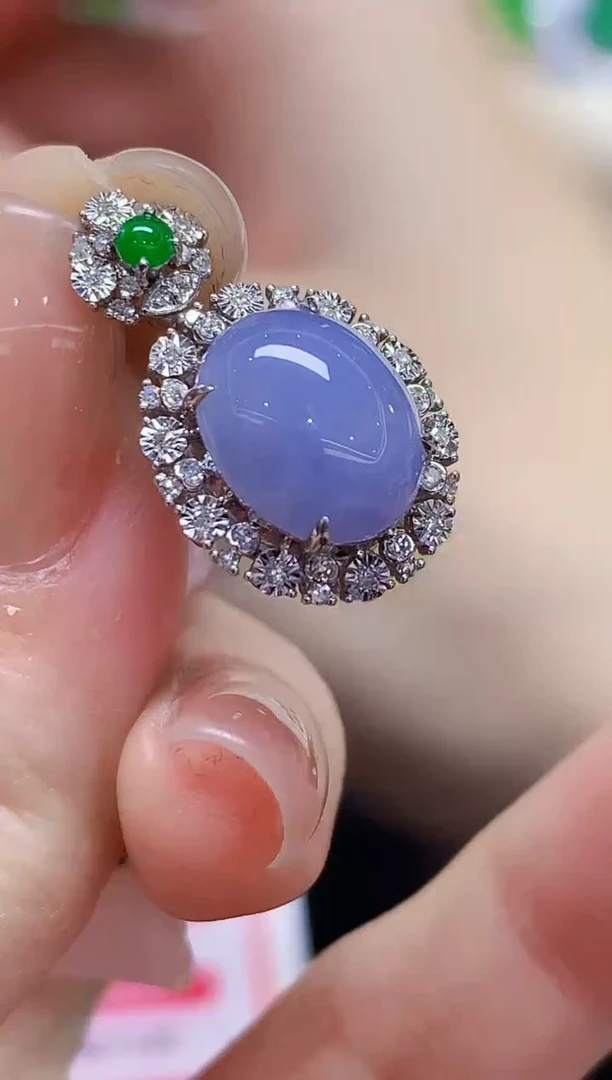 吊坠(不含链)18K金镶嵌翡翠L2163多样性发其一