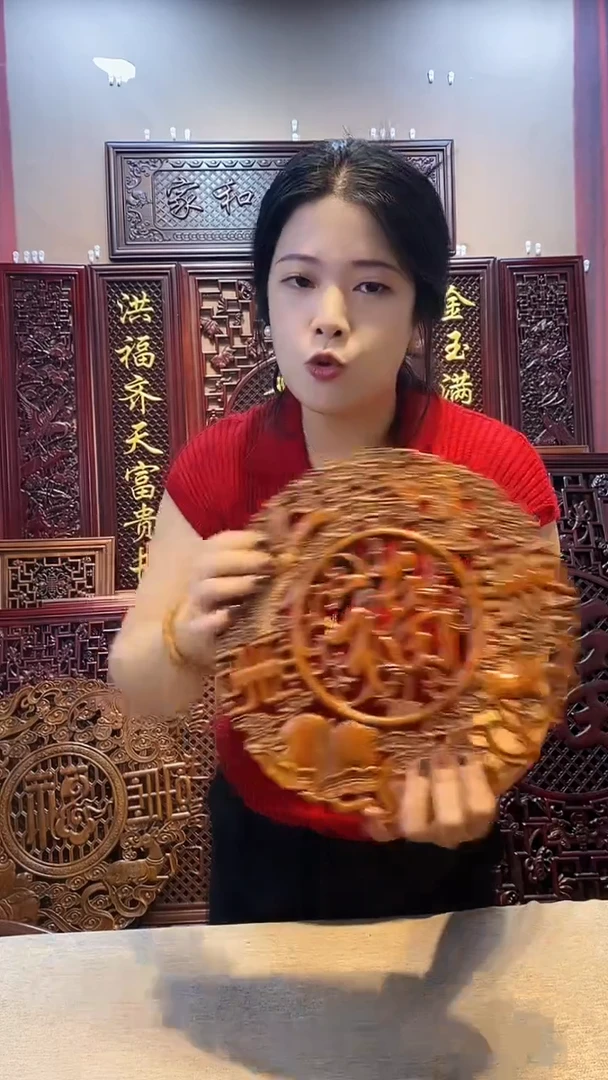 香樟木木雕款28公分福禄寿喜白坯微瑕