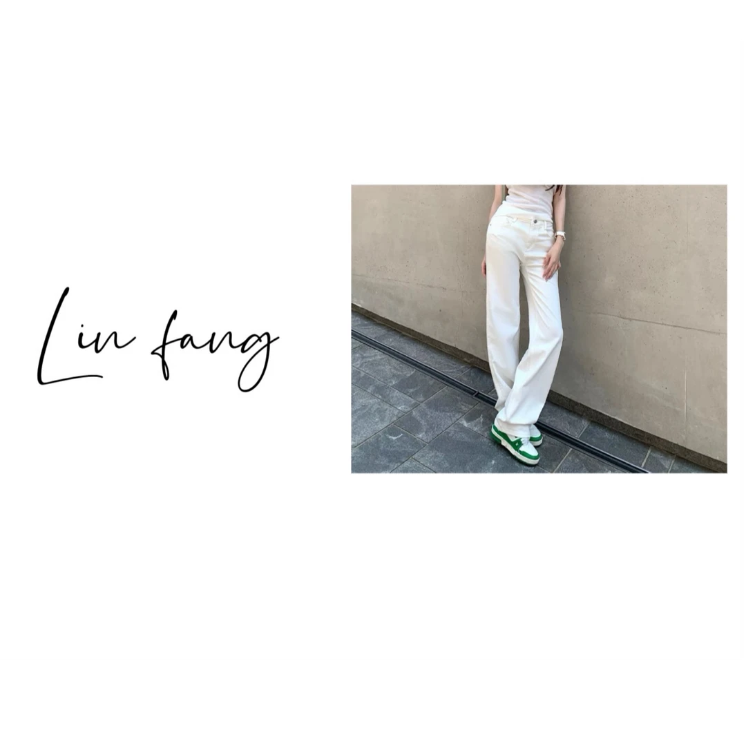 〖薄 蝉衣白牛〗夏季必备大白牛窄版直筒白牛仔裤直筒牛仔直筒牛仔