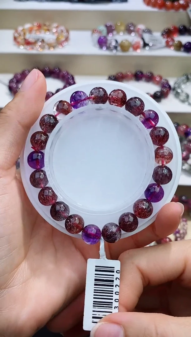 未镶嵌手链水晶黑加仑超七9m+