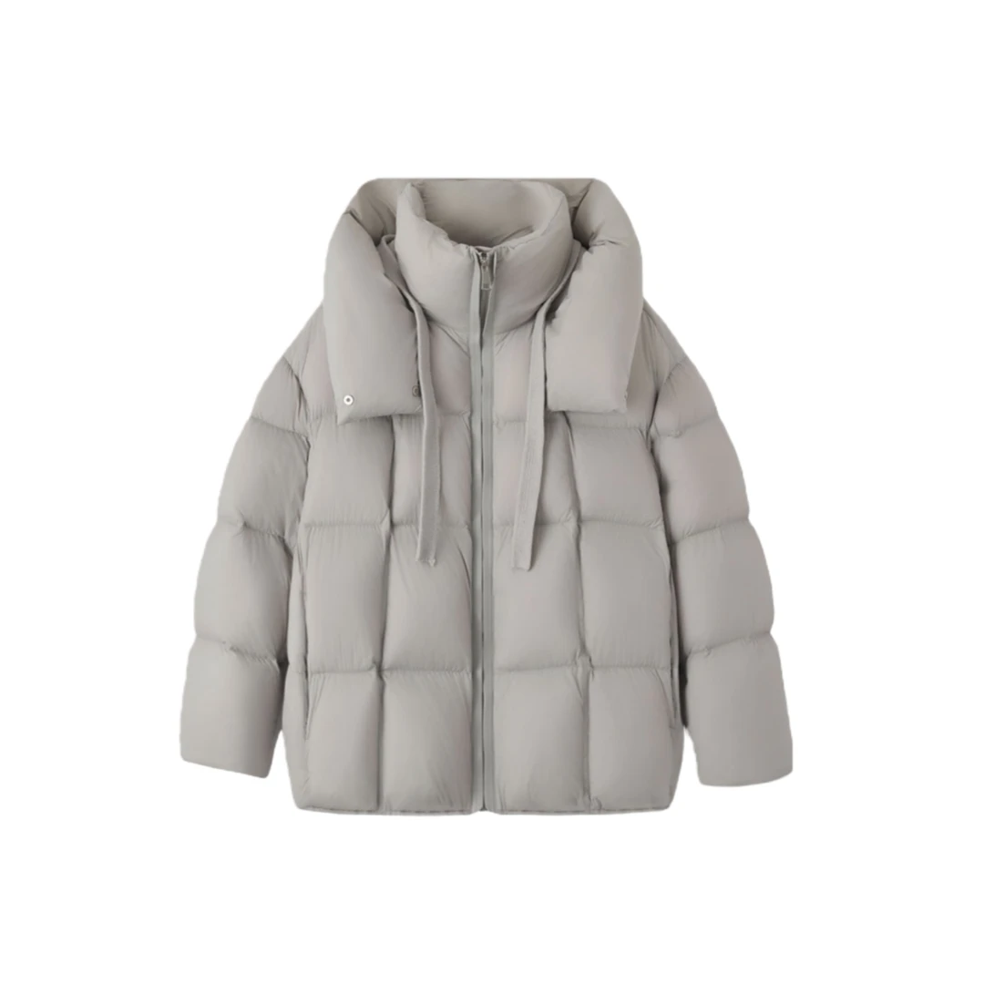 EON‘S LIFE冬季2025新款女士加厚保暖简约休闲风连帽鹅绒服MX126