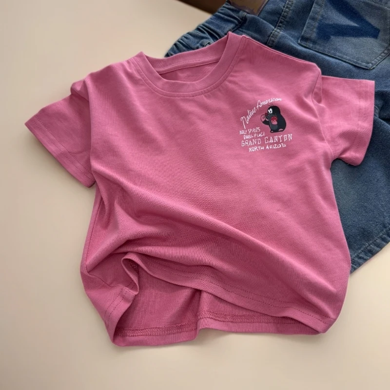 【巨薄棉麻韩版T】WD486潮牌儿童夏季男女童韩版T恤时尚纯棉短袖