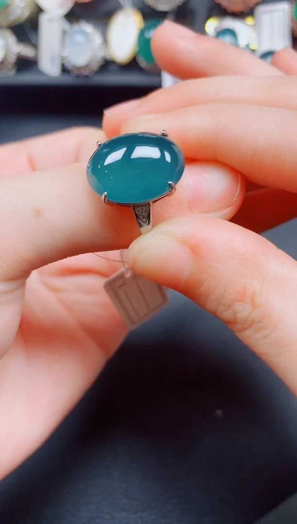 银S925镶嵌戒指翡翠翡翠