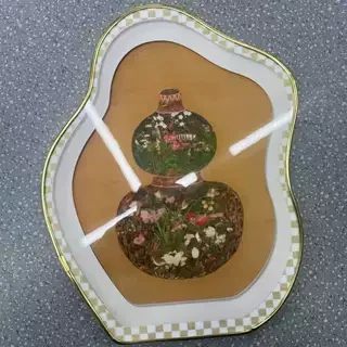 g中式复古客厅桌面摆台画国风葫芦摆件电视柜高级感摆画20*25