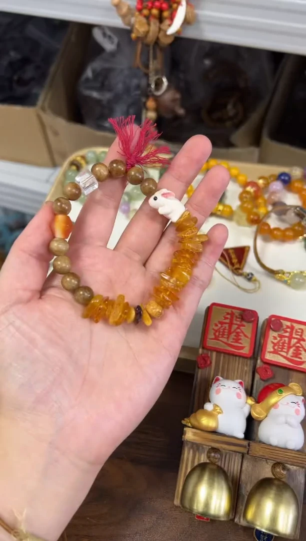手串檀香木未镶嵌不完美随行蜜蜡檀香木手链[0811]