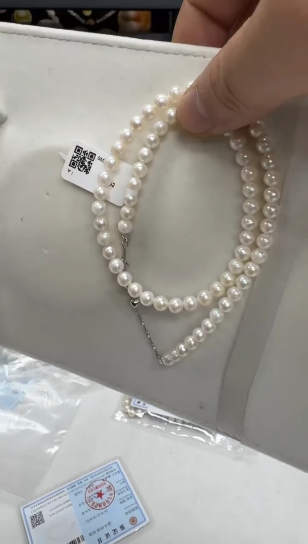 【闪购商品】海水珍珠项链银S925镶嵌5-6mm