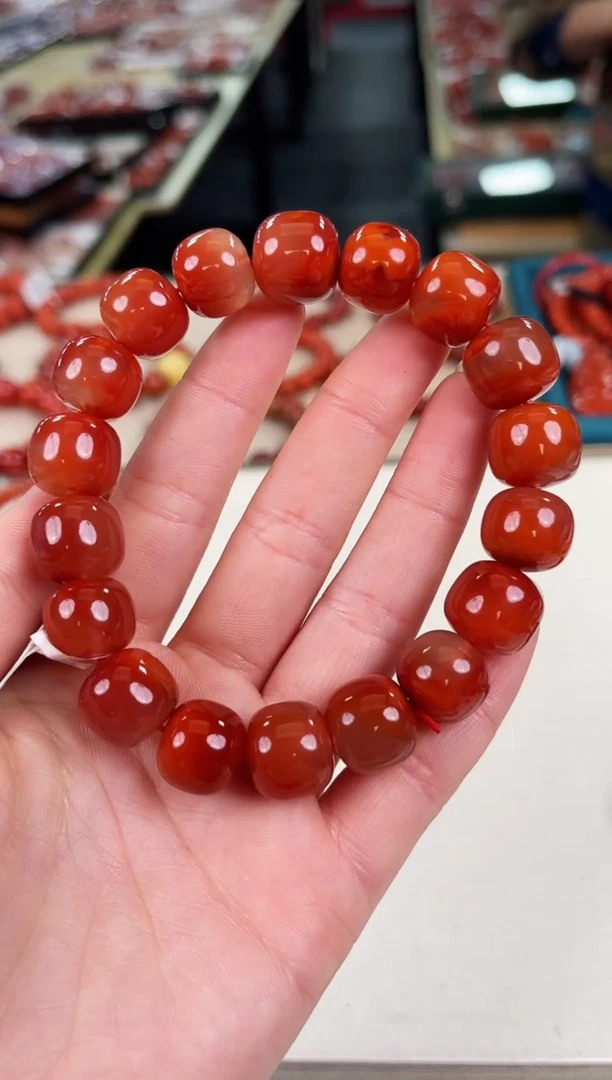 未镶嵌瓦西老型手串13+南红玛瑙（多样式发其一）