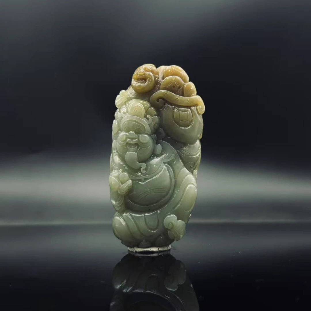 和田玉财福双收手把 2185