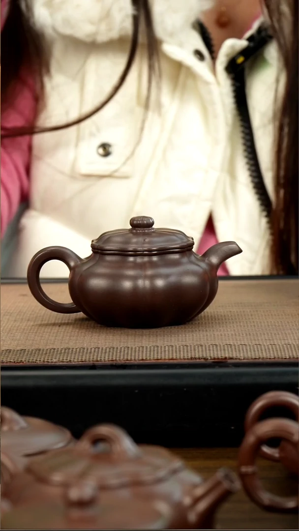 茶壶紫砂老紫泥仿古如意160