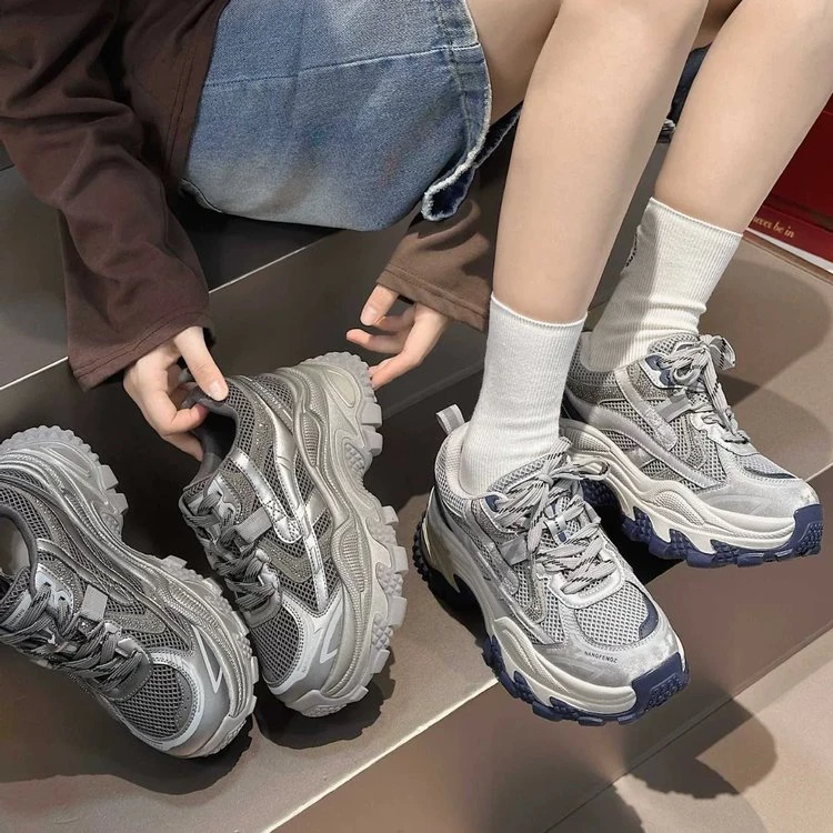 欧洲站网红老爹鞋女2025秋季新款厚底增高时尚轻便运动百搭休闲鞋
