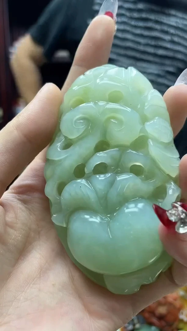 未镶嵌岫玉手把·