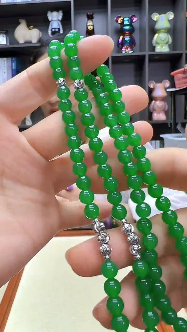 翡翠银S925镶嵌颈饰丹丹diy劲饰
