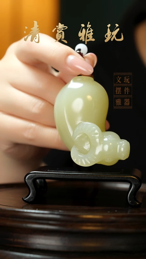 玉《扭转乾坤》手把件摆件