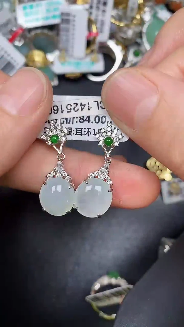 银S925镶嵌戒指翡翠1490