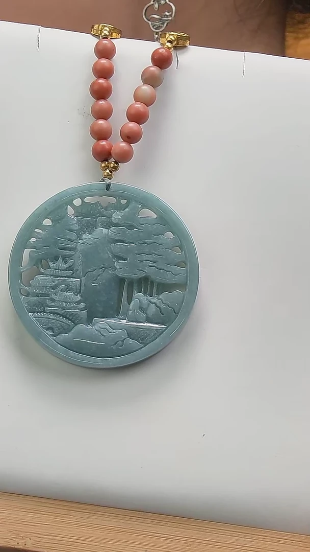 【闪购商品】翡翠颈饰未镶嵌翡翠山水挂件