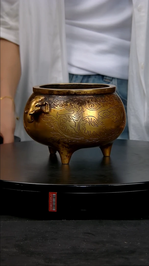 铜铜胎紫铜鎏金香炉