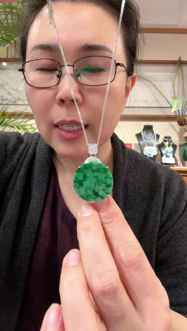 【闪购商品】翡翠颈饰银S925镶嵌国风