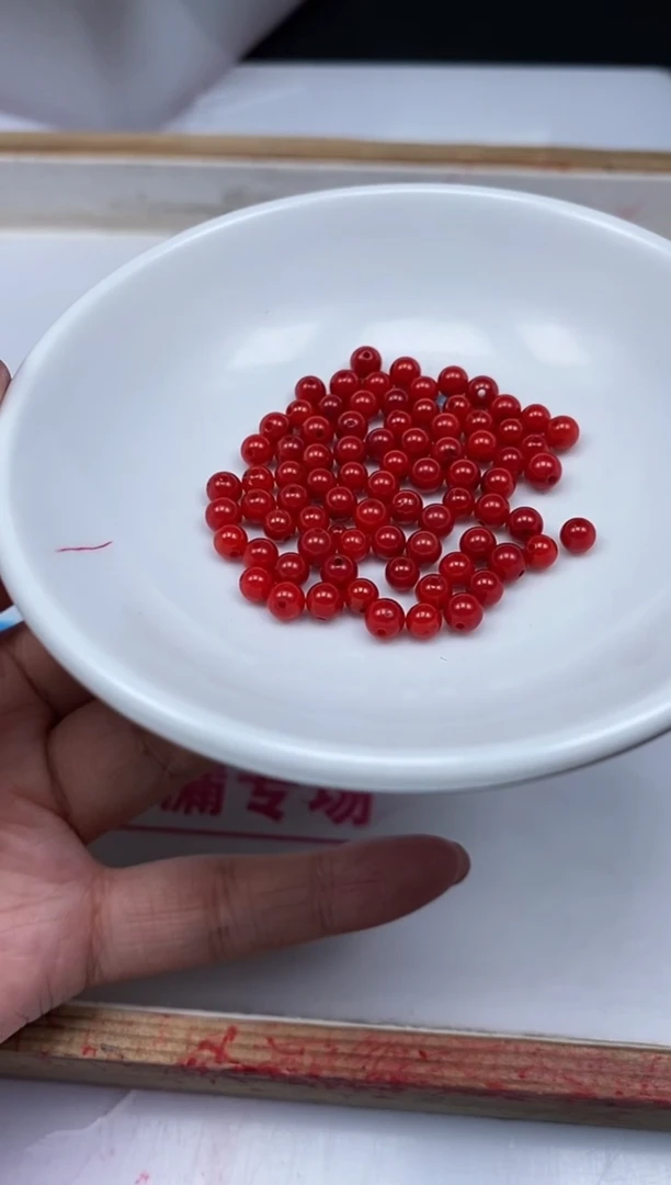 南红玛瑙散珠未镶嵌B473 锦红南红4mm50个15元