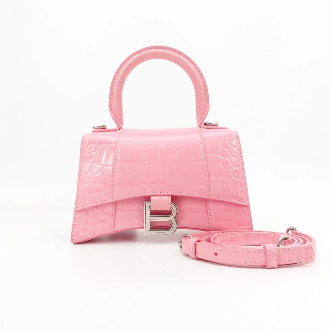 95新 Balenciaga/巴黎世家 沙漏包xs牛皮/单肩包/53987043