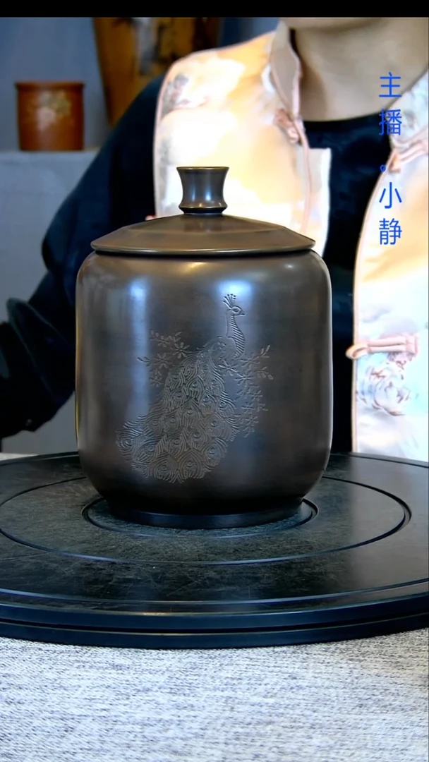 建水全手工紫陶茶罐精磨028