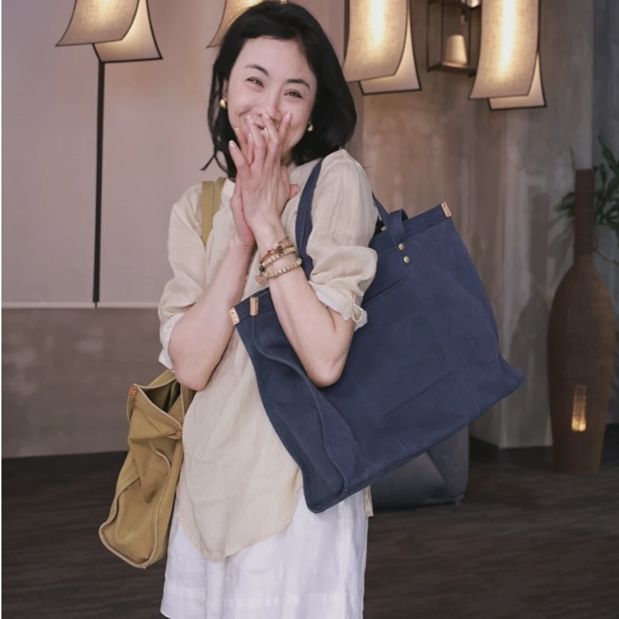 MF丨8073帆布包女小众设计手提单肩包大容量购物袋女士托特包