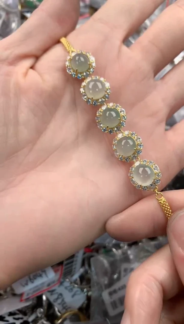 银S925镶嵌戒指翡翠10   7