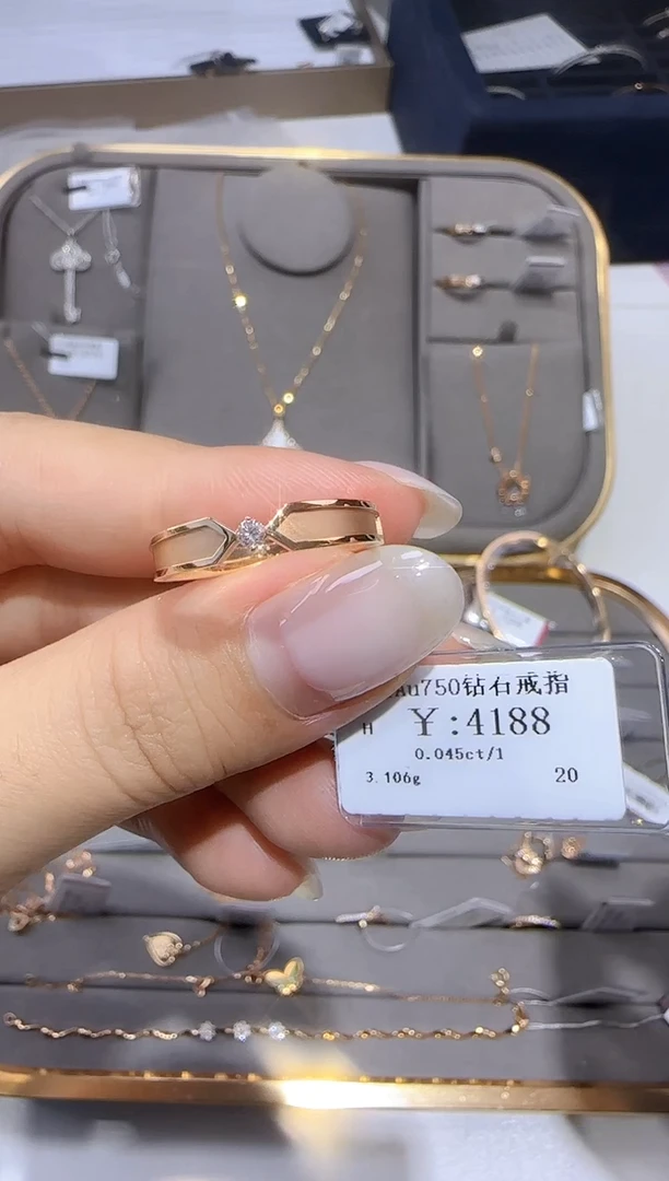 18K金镶嵌戒指/指环钻石3478