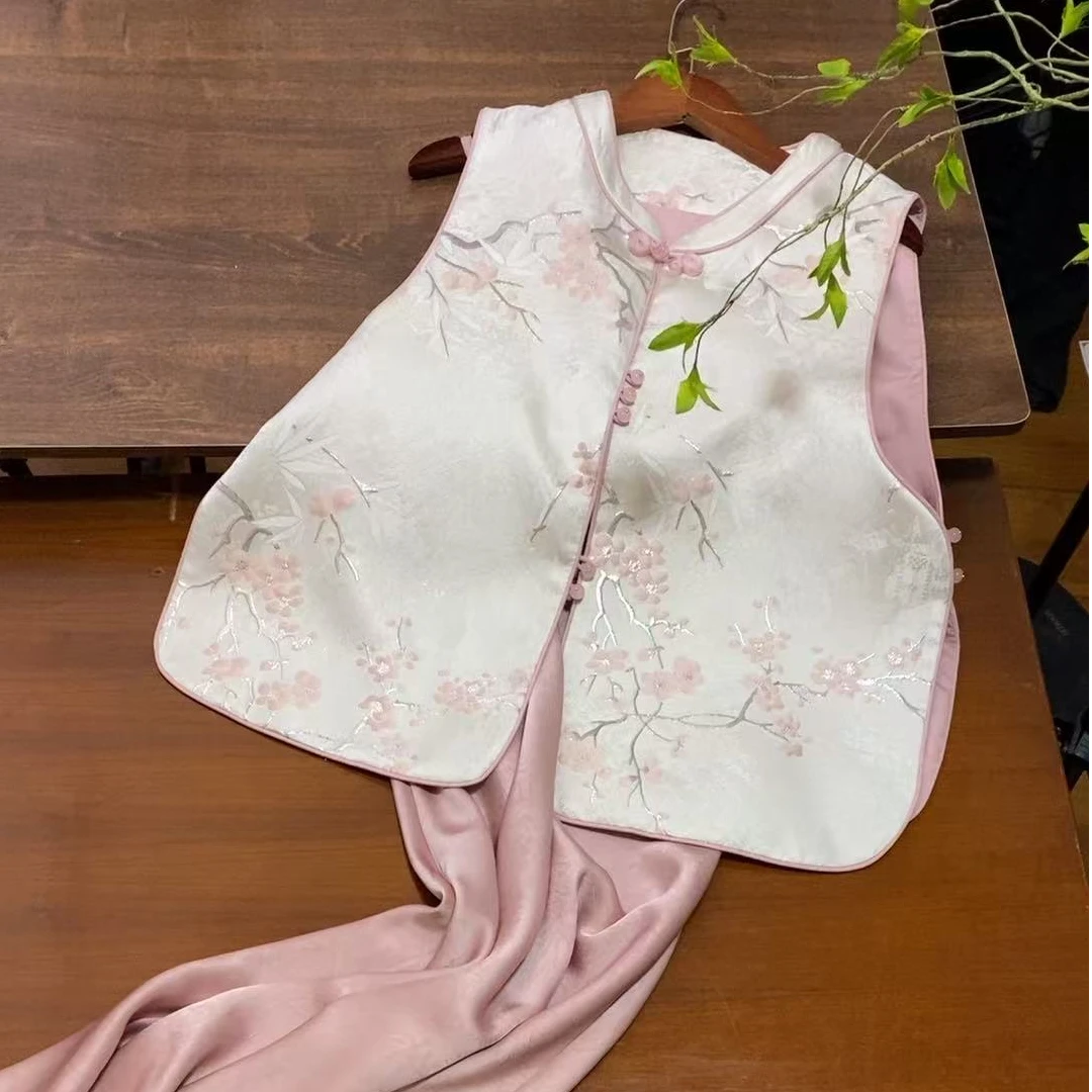 【花落去】新中式女士中国风马甲 复古百搭女马夹春秋新款古风坎肩