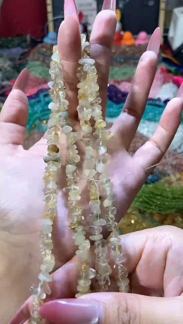 水晶珠宝半成品未镶嵌金发晶