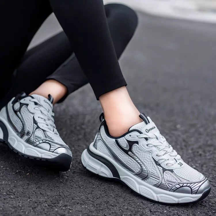 2007黑色潮流时尚休闲鞋夏季透气增高休闲老爹鞋百搭防滑轻便