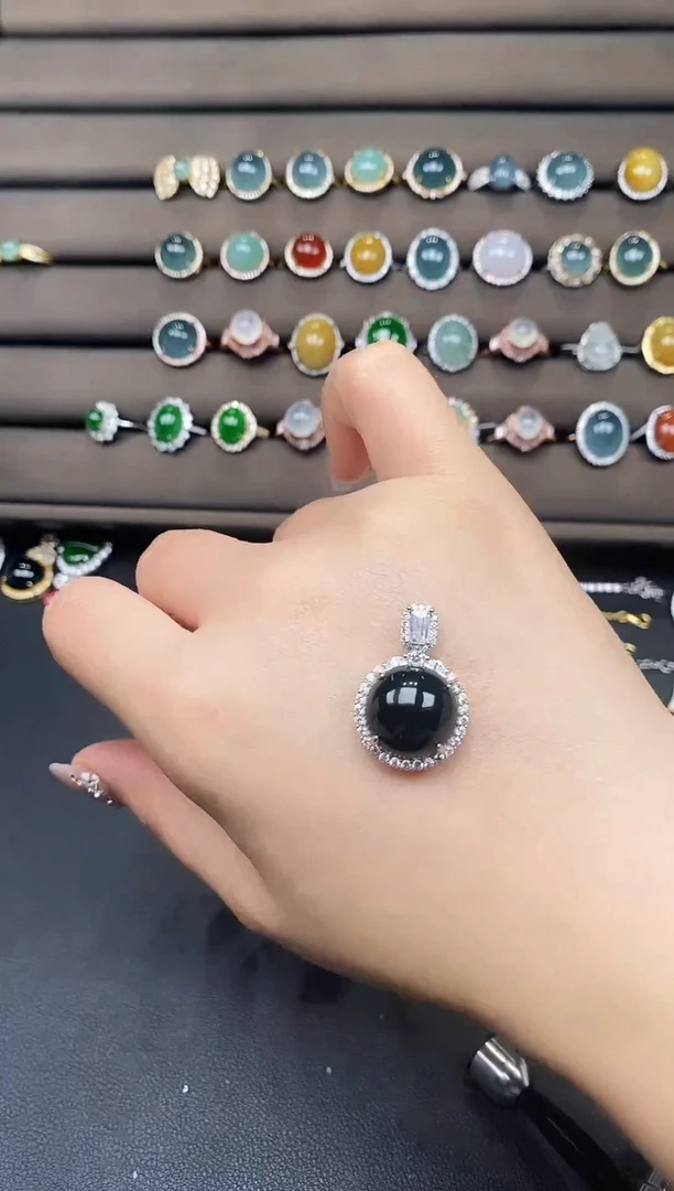 银S925镶嵌戒指翡翠6866568