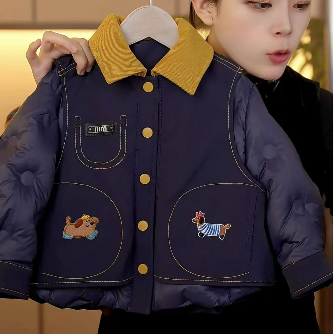 兰卡2024冬季男女童卡通玩偶外穿羽绒服MJD246606
