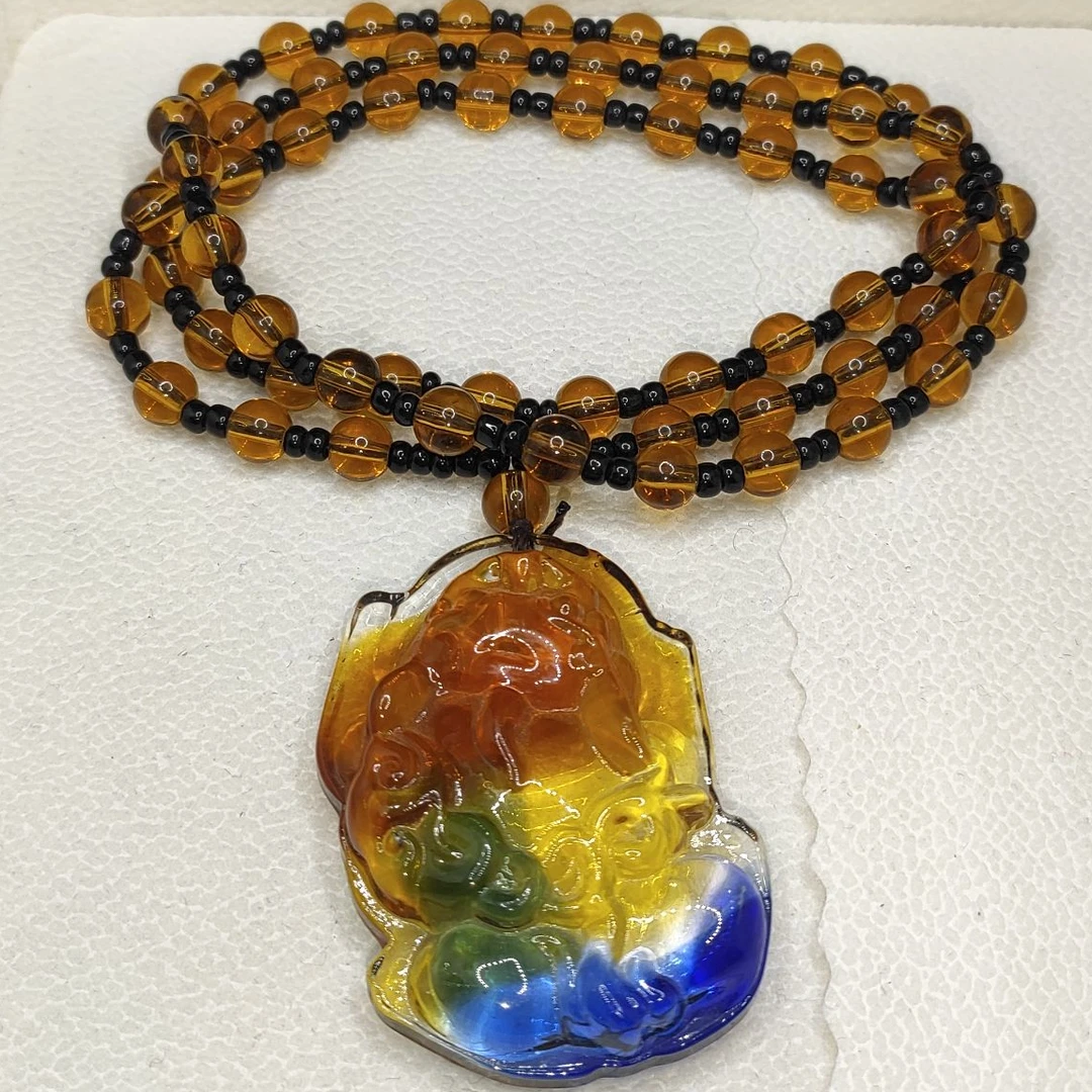 非金属玻璃吊坠 1111拼色招财貔貅吊坠