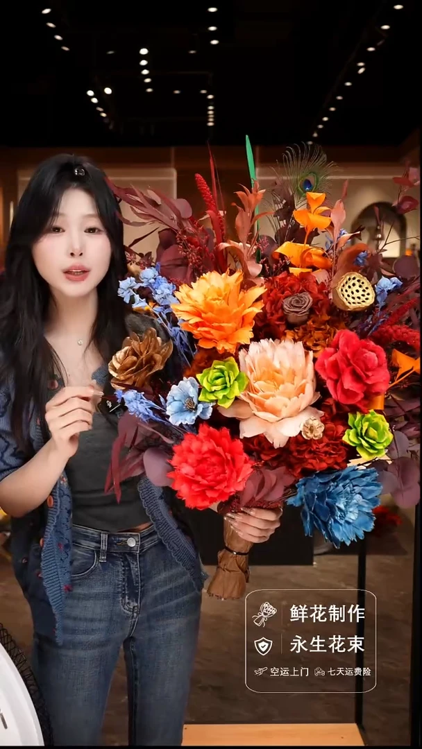 手工艺品琉璃手工花器花束空运包邮送货上门-以图片为准