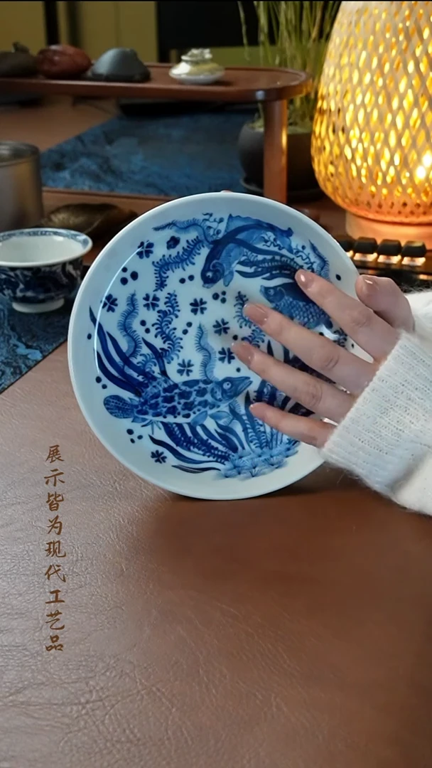 景德镇元青花鱼藻壶承