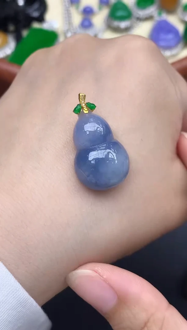 颈饰18K金镶嵌翡翠408-中国好珍宝