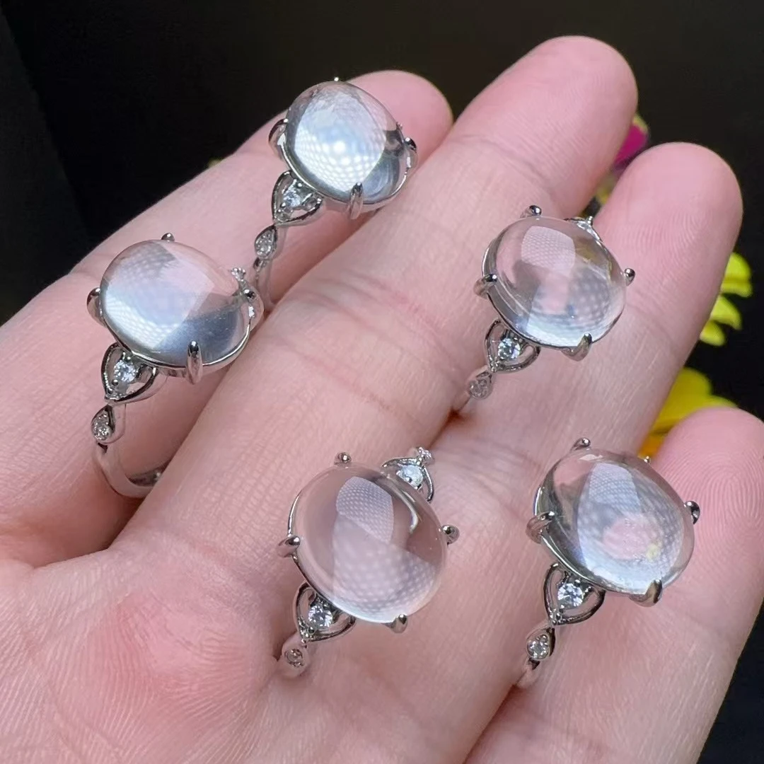 CT3765【玉甲珠宝】玄冰白花晶白水晶戒指-多样性只发一件-送礼佳品