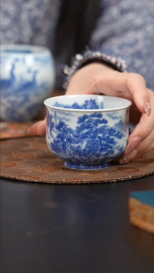 【闪购商品】杯九本造物松溪游骑图杯