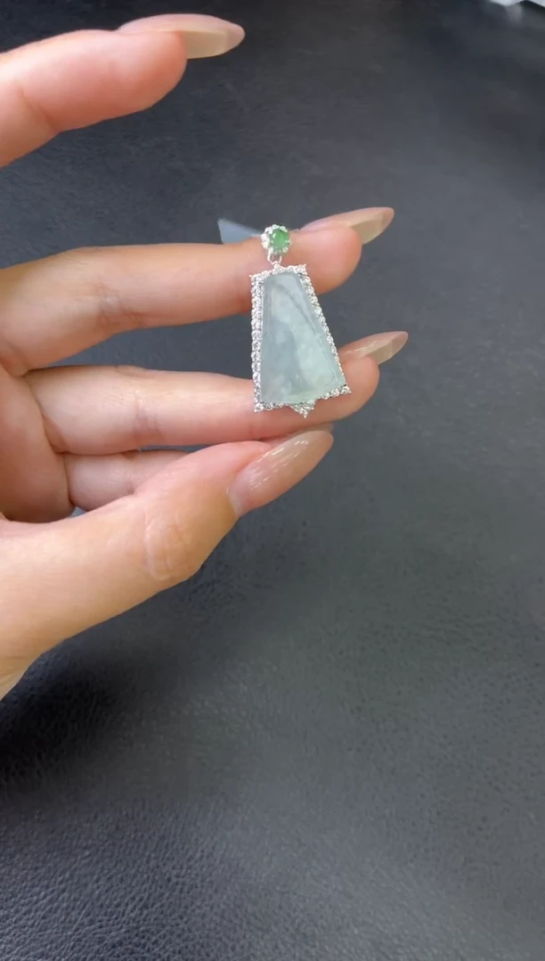 吊坠(不含链)银S925镶嵌翡翠吊坠 多样性发一件