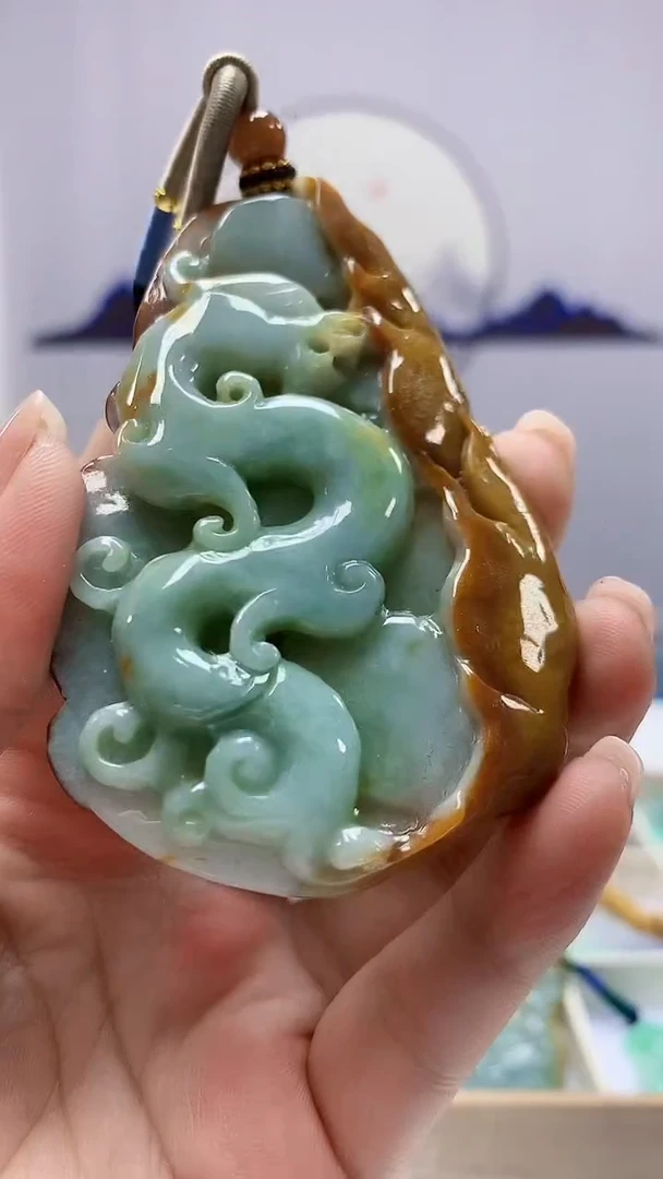 【闪购商品】定制翡翠未镶嵌5028ms-毛货龙牌18