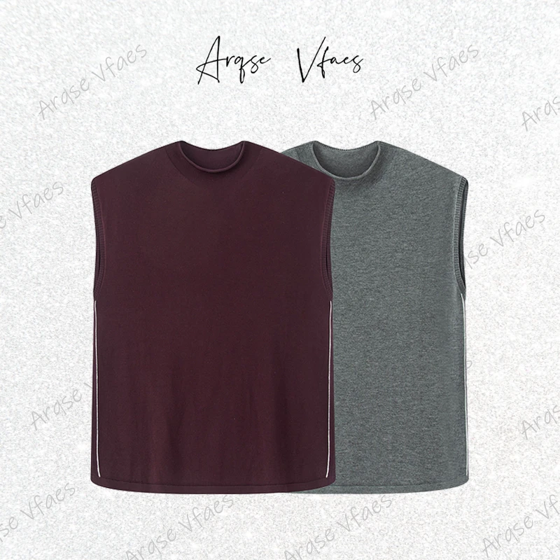 [ARQSEVFAES正品]—2025夏新款无缝针织衫百搭无袖宽松上衣E163101