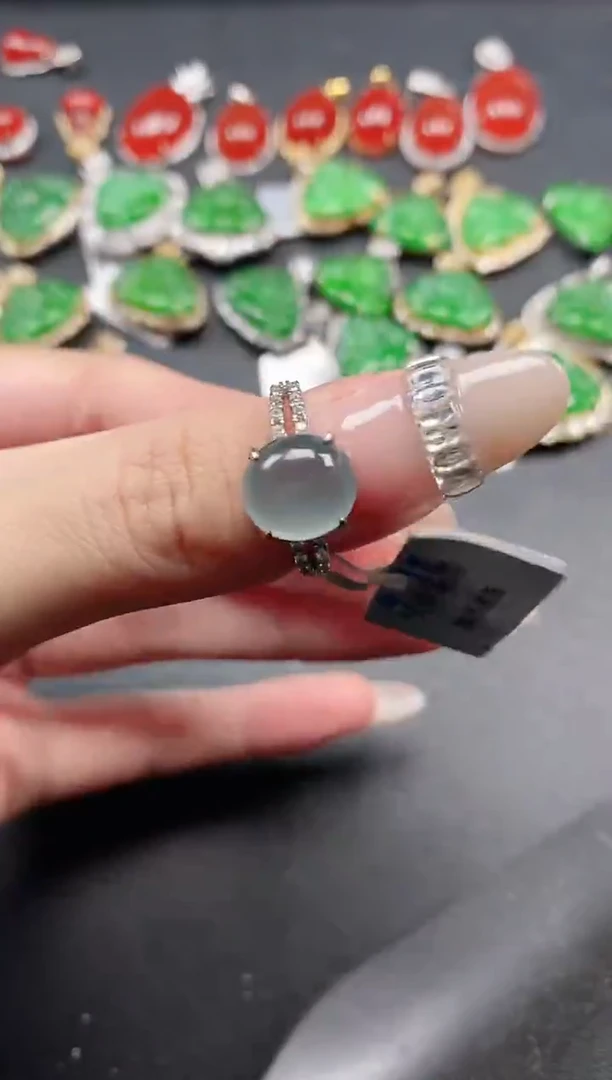 银S925镶嵌戒指翡翠51151