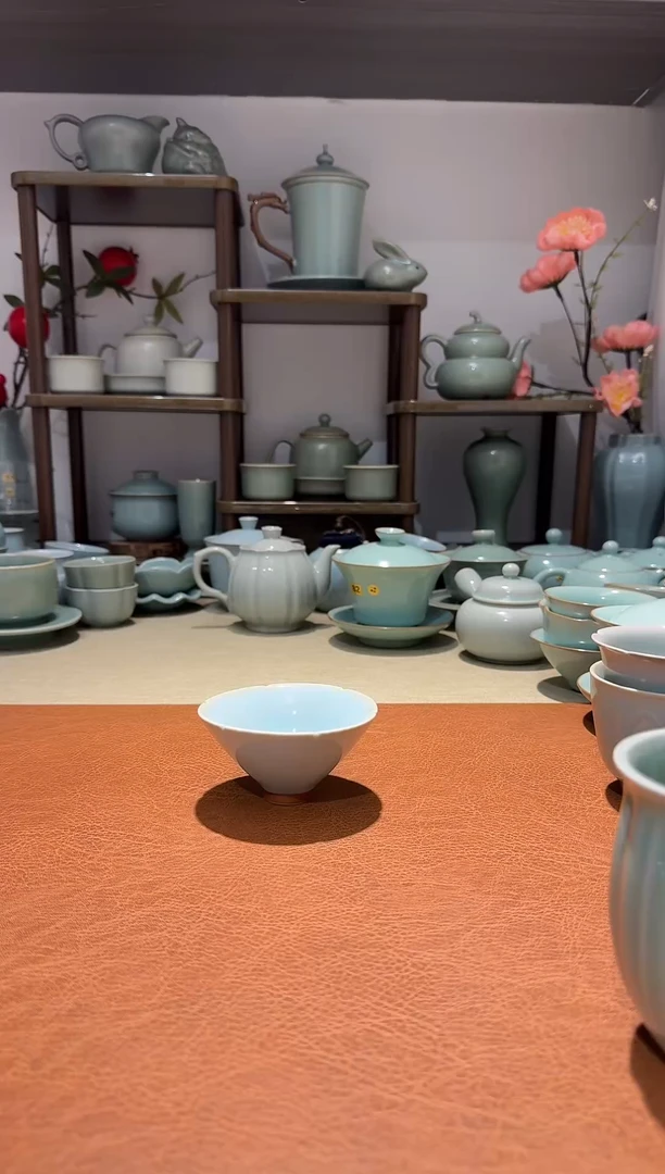 其他017葵口斗笠盏 主人杯品茗杯 天青釉一级精品一