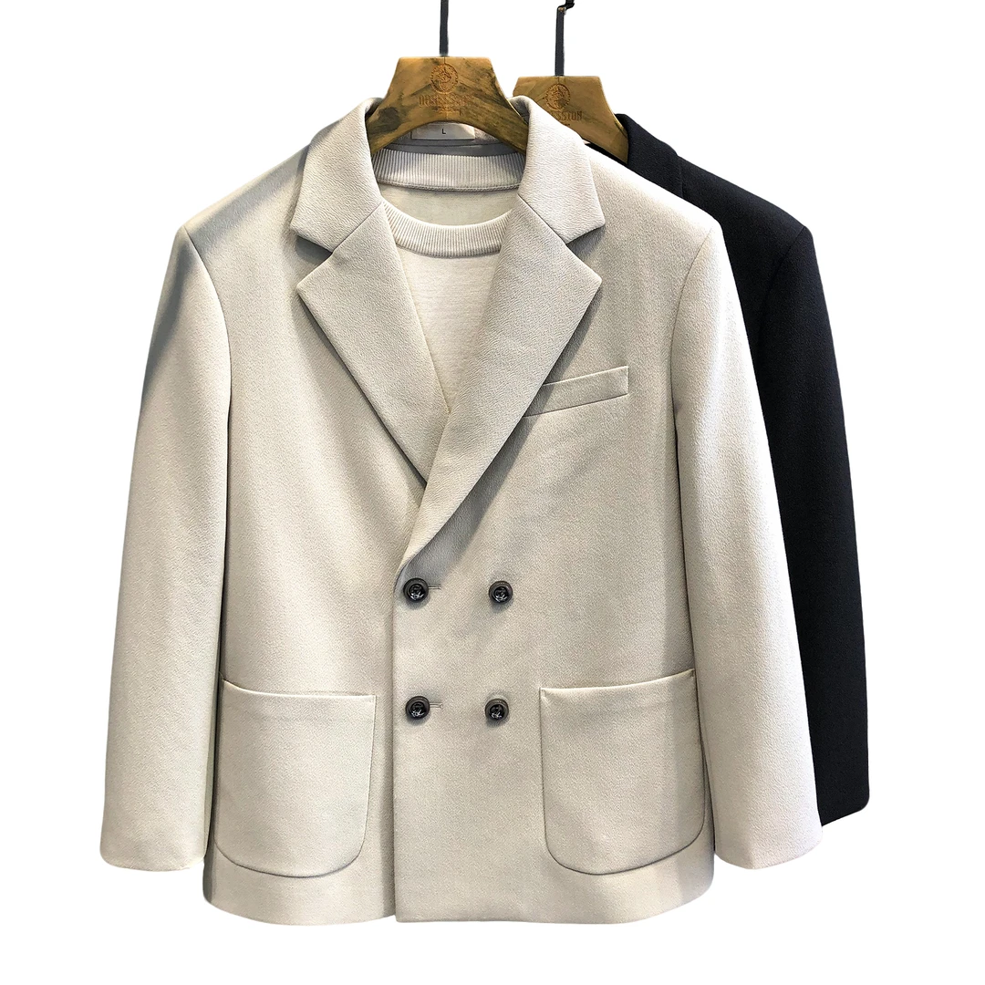 NOIENKAIRU尼因基鲁双排扣垫肩商务西装外套男士休闲西服夹克潮流