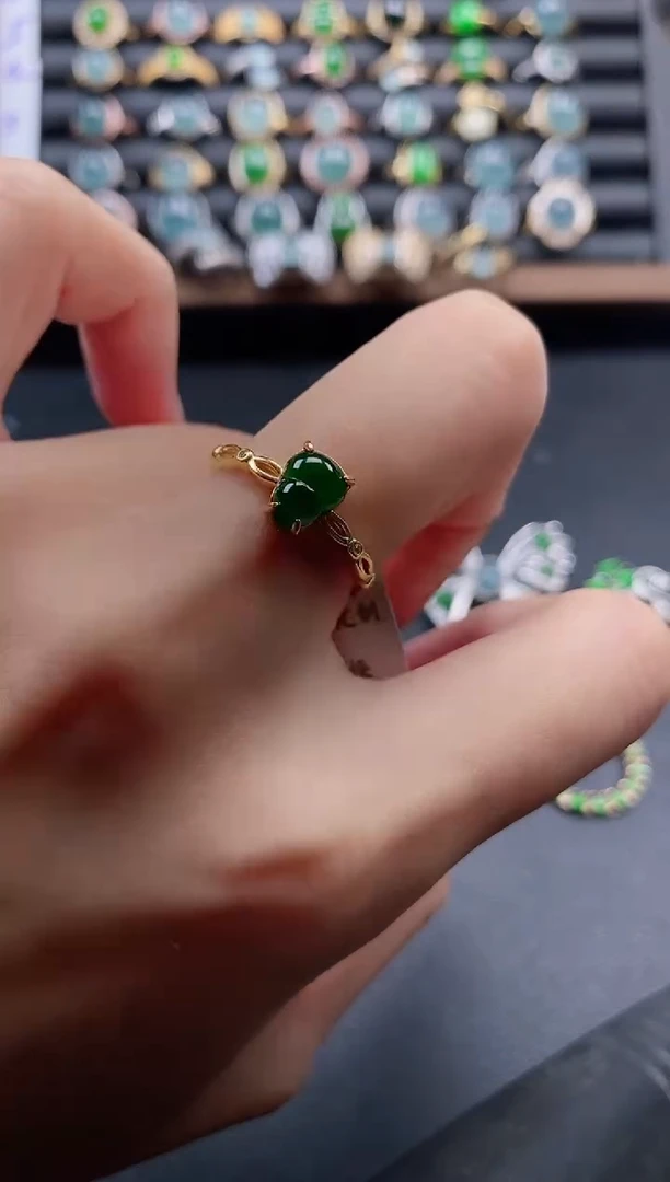 银S925镶嵌戒指翡翠51151