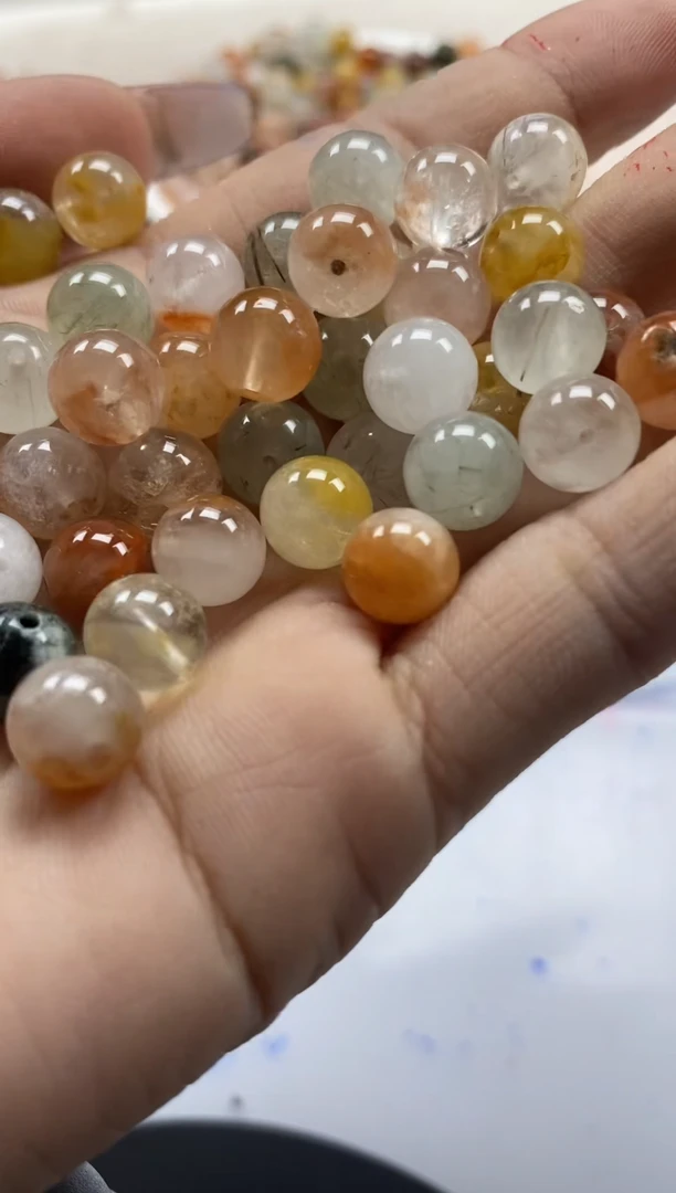 【闪购商品】水晶颈饰未镶嵌w1573彩兔毛8mm*25颗